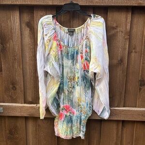 Lane Bryant Outlet Top Blouse Size 18/20W or 2X Crinkle Fabric Long Sleeve